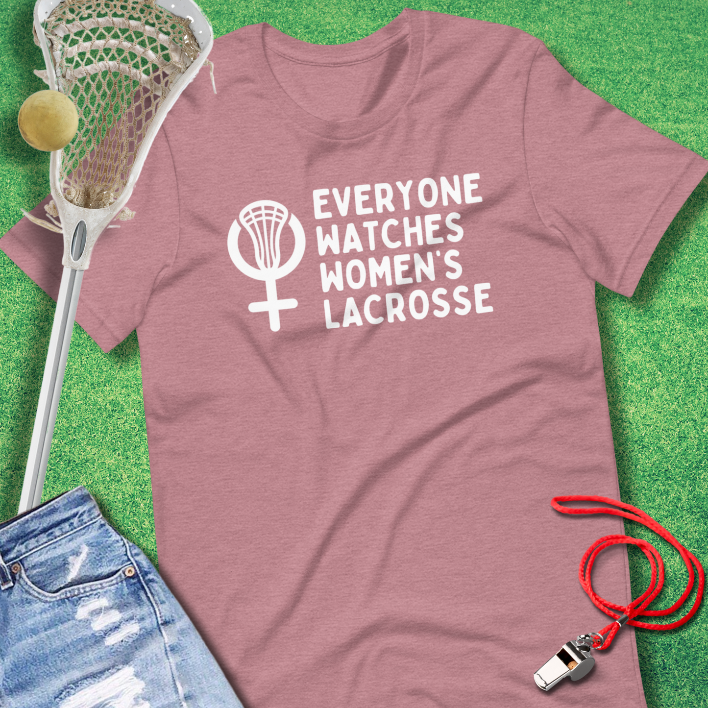 Casual lacrosse fan tee showing humor and support for women’s lacrosse