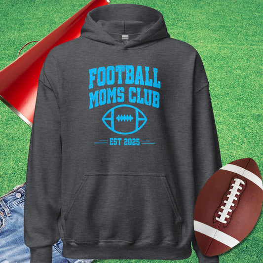 Football Moms Club Hoodie in Dark Heather - Football Mom Gift by Sideline Gods
