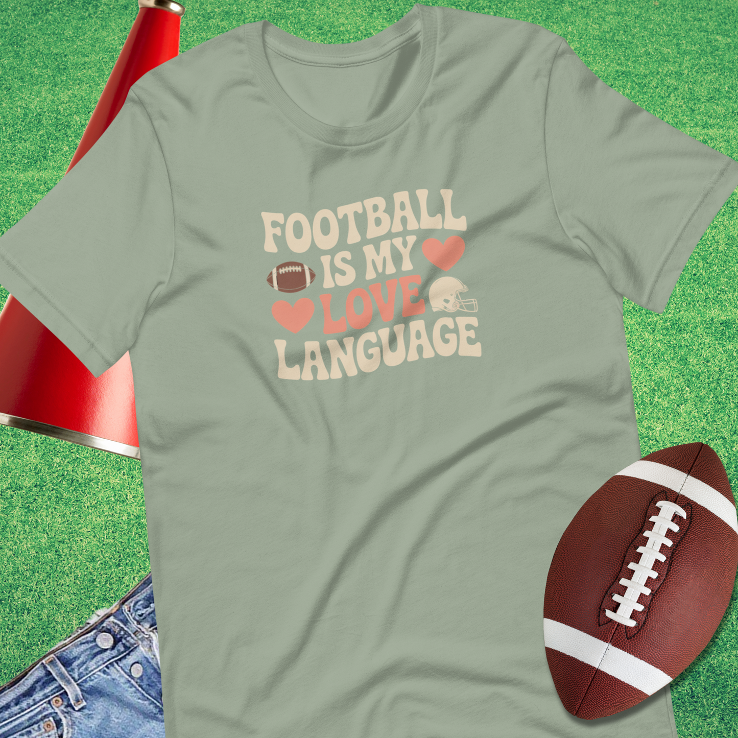 sage football love language gift for football mom tee
