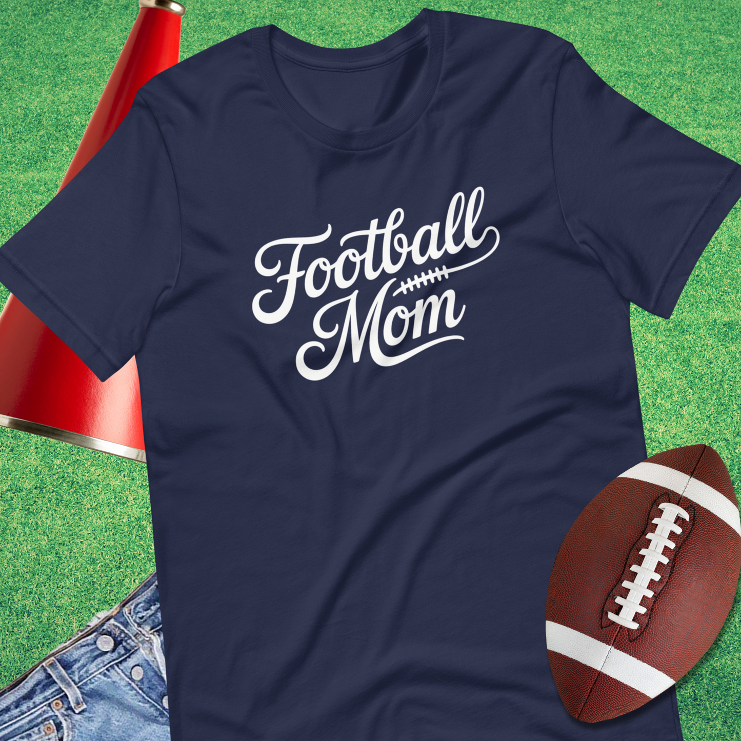 navy gift for football mom game day t-shirt practice proud son tee casual 