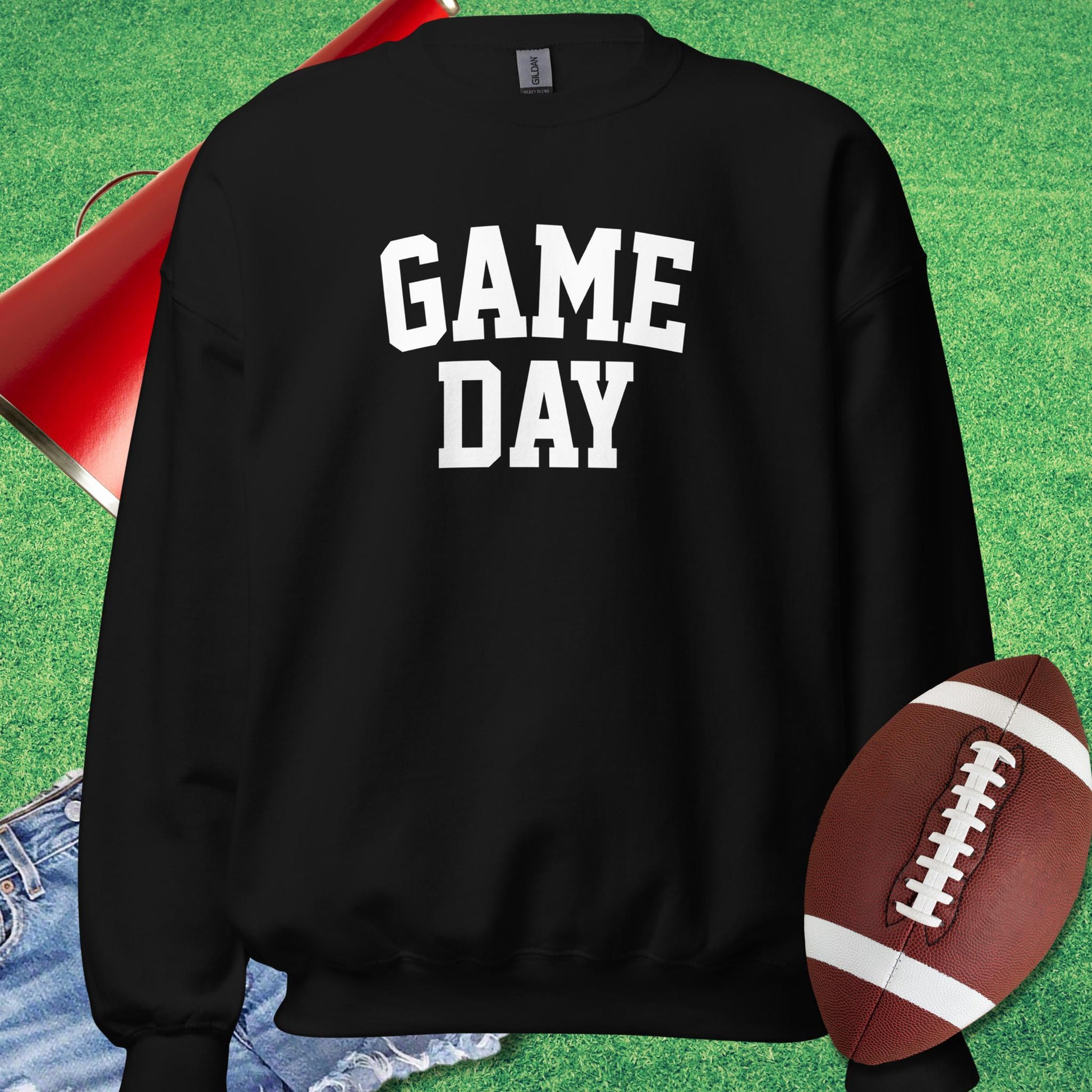 Game Day Sweatshirt in Black - Football Gameday Apparel by Sideline Gods