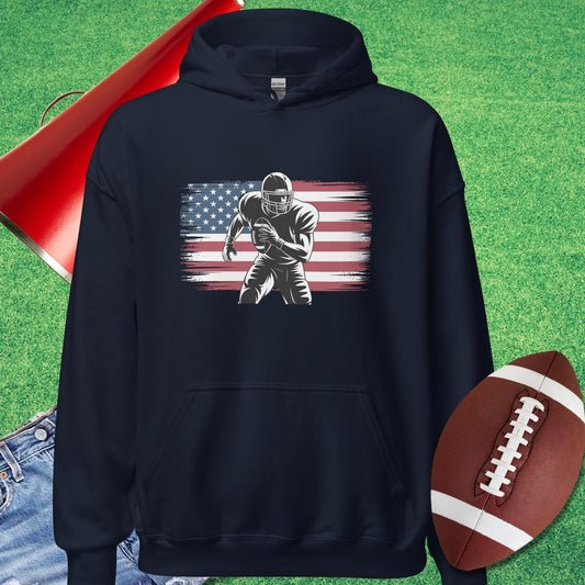 Gridiron Glory Hoodie in Navy - Patriotic Hoodie by Sideline Gods