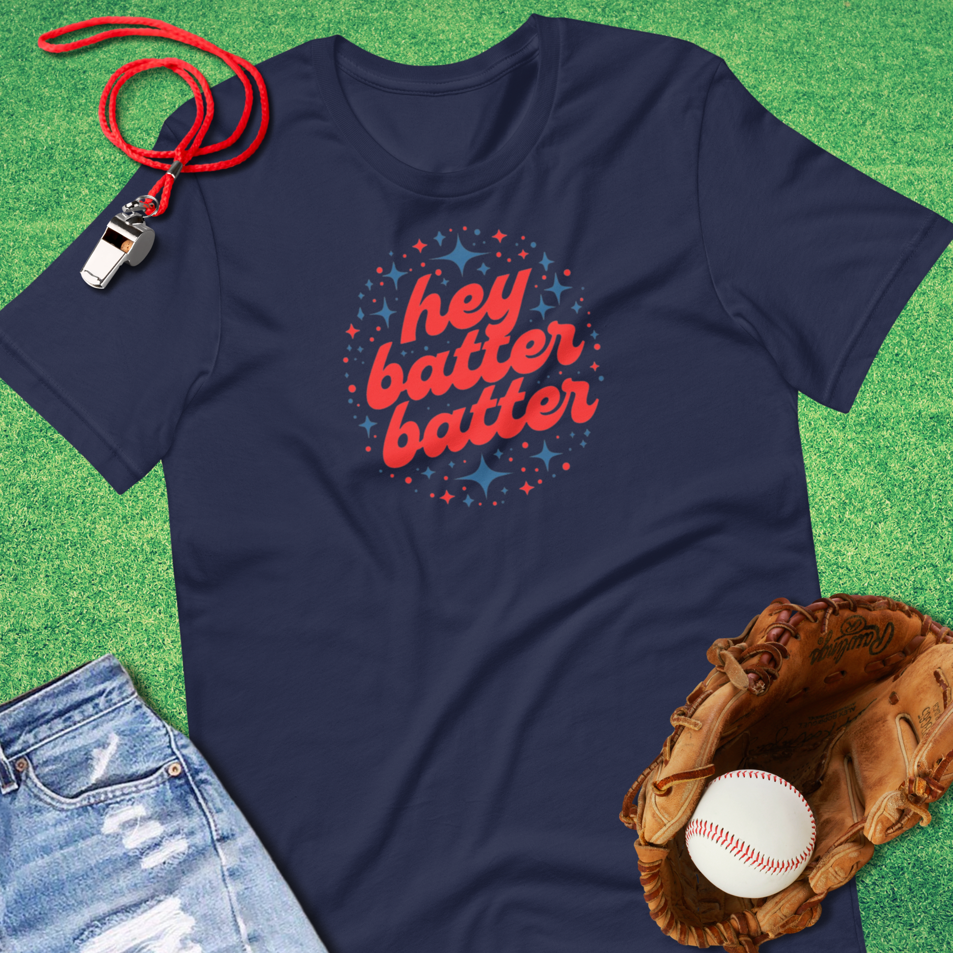 Hey Batter Batter T-Shirt in Navy - Classic Baseball Gear | Sideline Gods