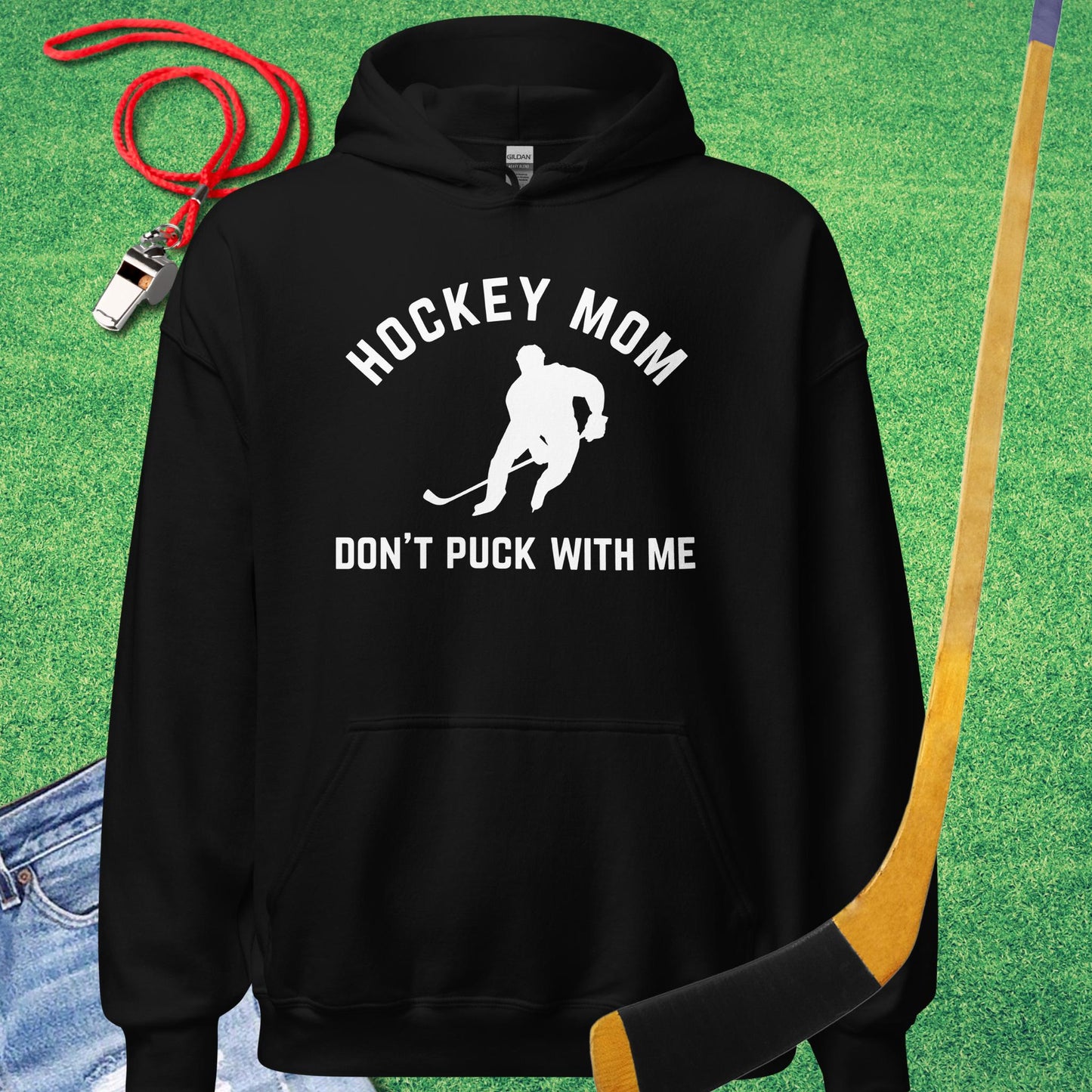 Hockey Mom Don't Puck With Me Hoodie in Black - Ice Hockey Mom Tournament Hoodie | Sideline Gods