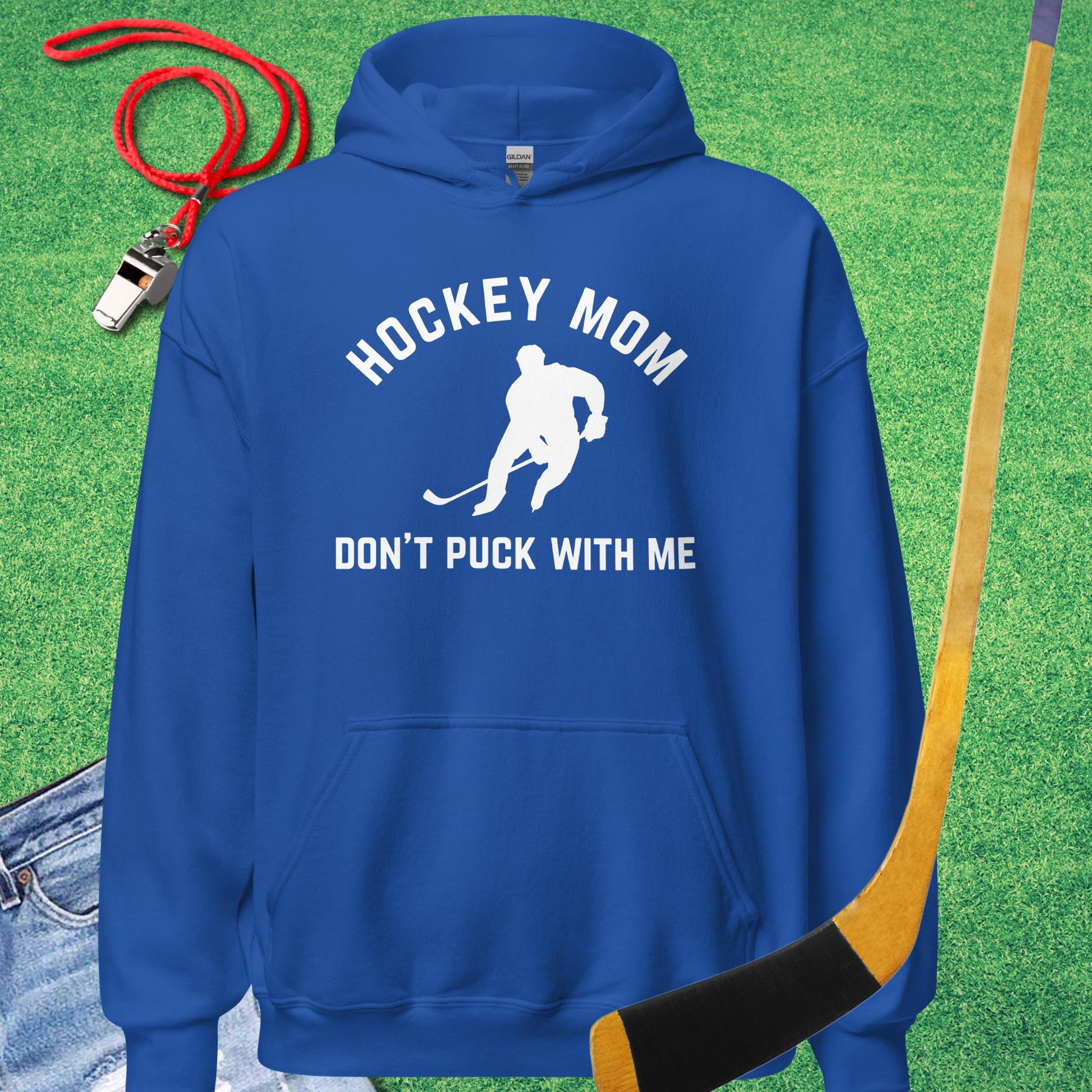 Hockey Mom Don't Puck With Me Hoodie in Royal - Rink Mom Hoodie | Sideline Gods
