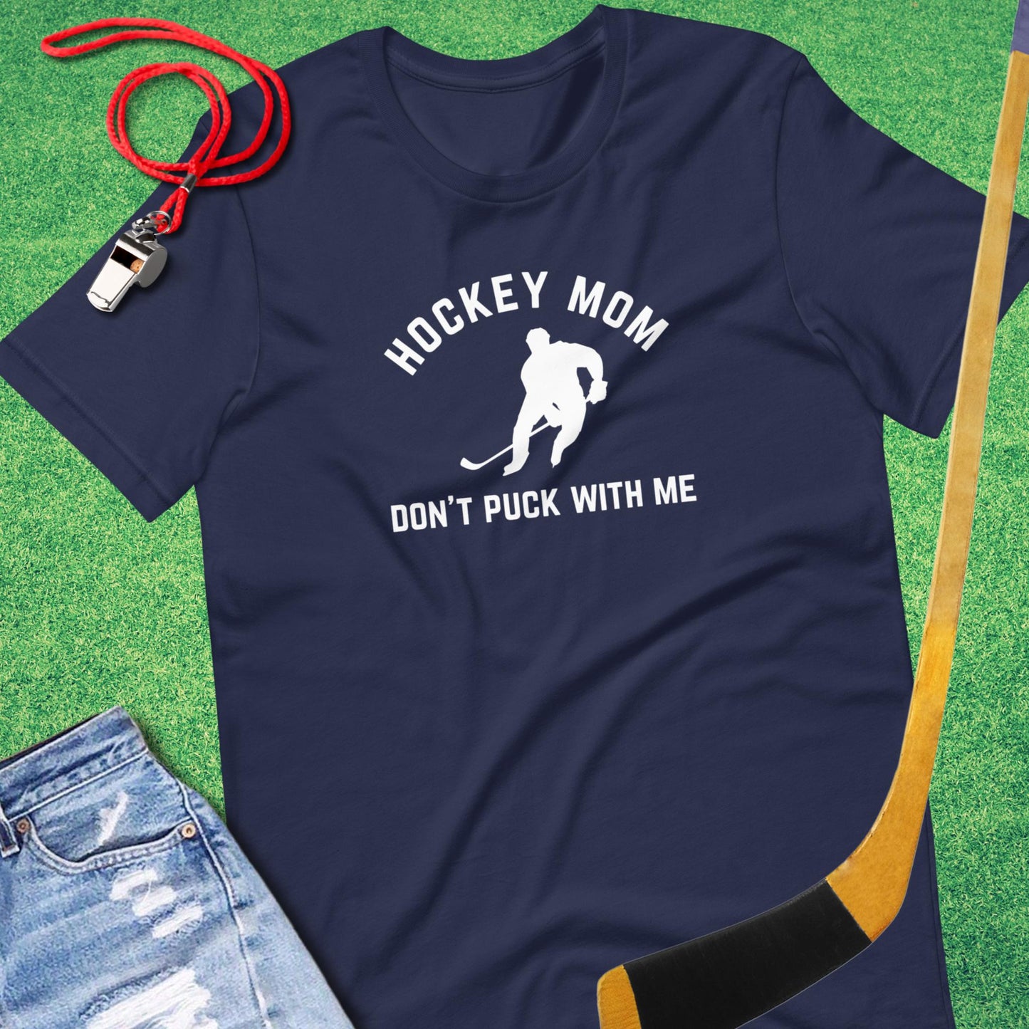 Hockey Mom Don't Puck With Me T-Shirt in Navy - Hockey Mom T-Shirt | Sideline Gods