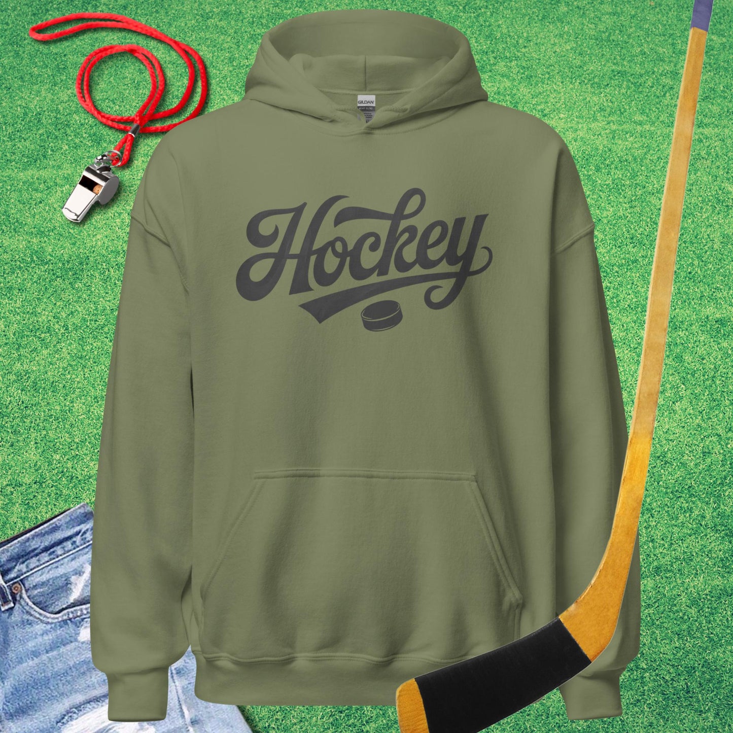 Vintage Hockey Script Hoodie