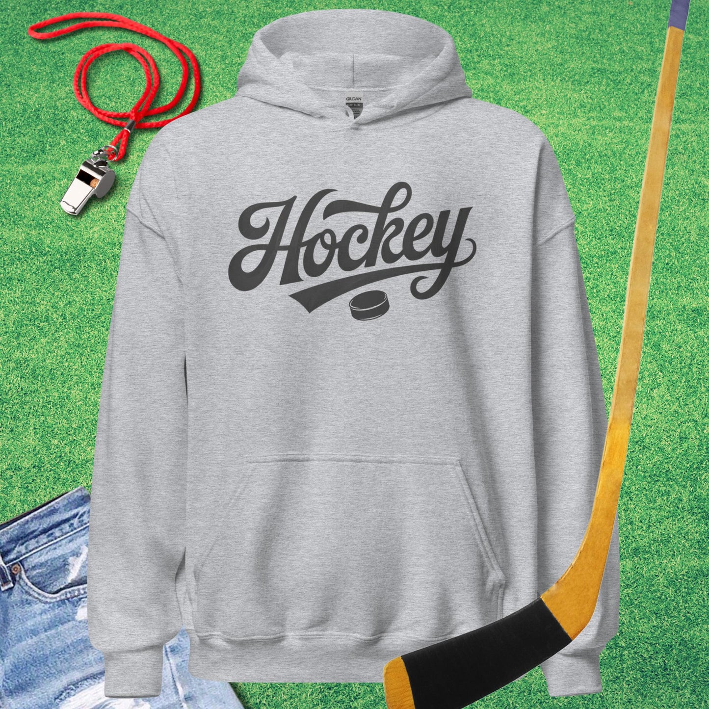Vintage Hockey Script Hoodie