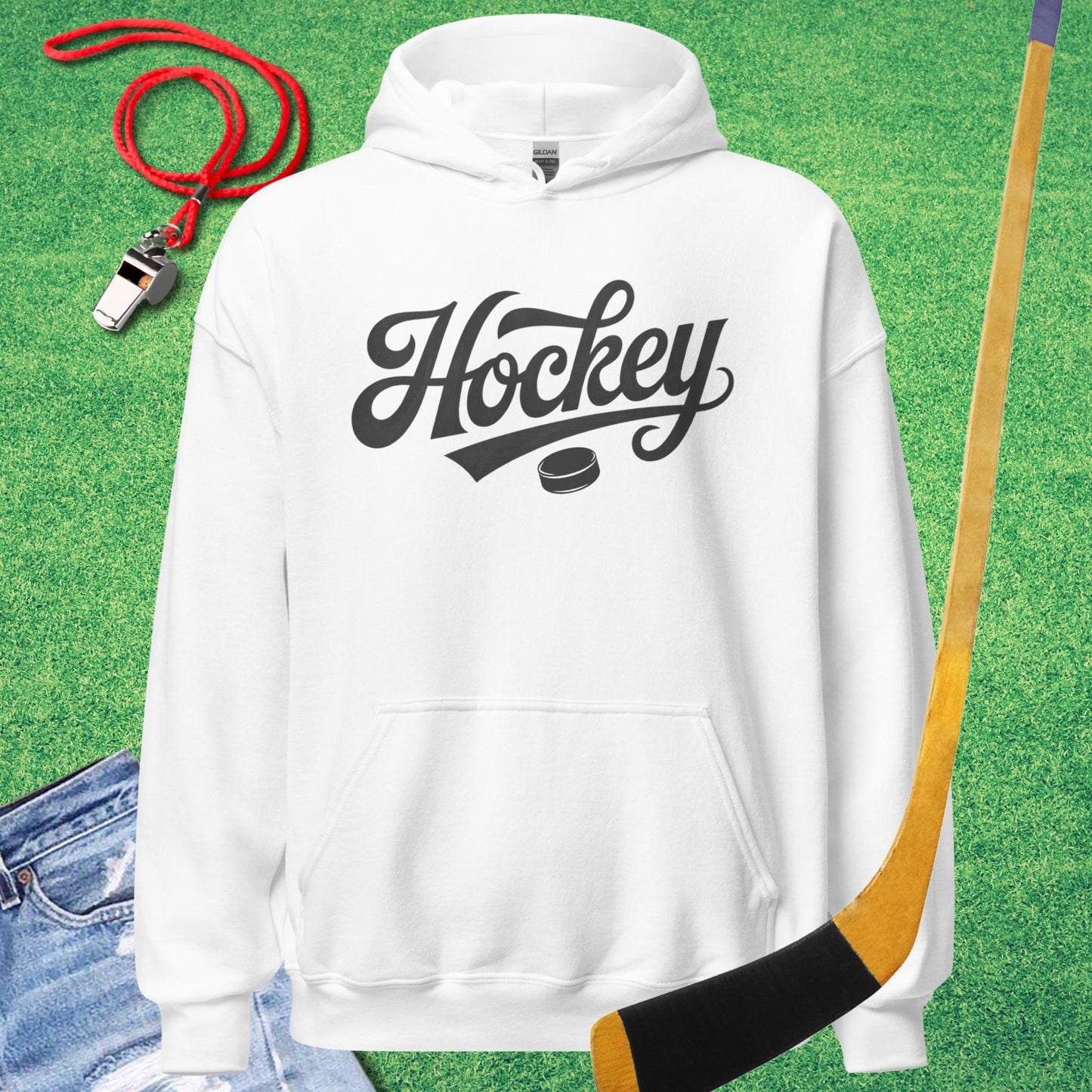 Vintage Hockey Script Hoodie