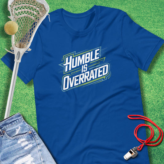 Humble is Overrated T-Shirt in True Royal - Funny Sports T-Shirt | Sideline Gods