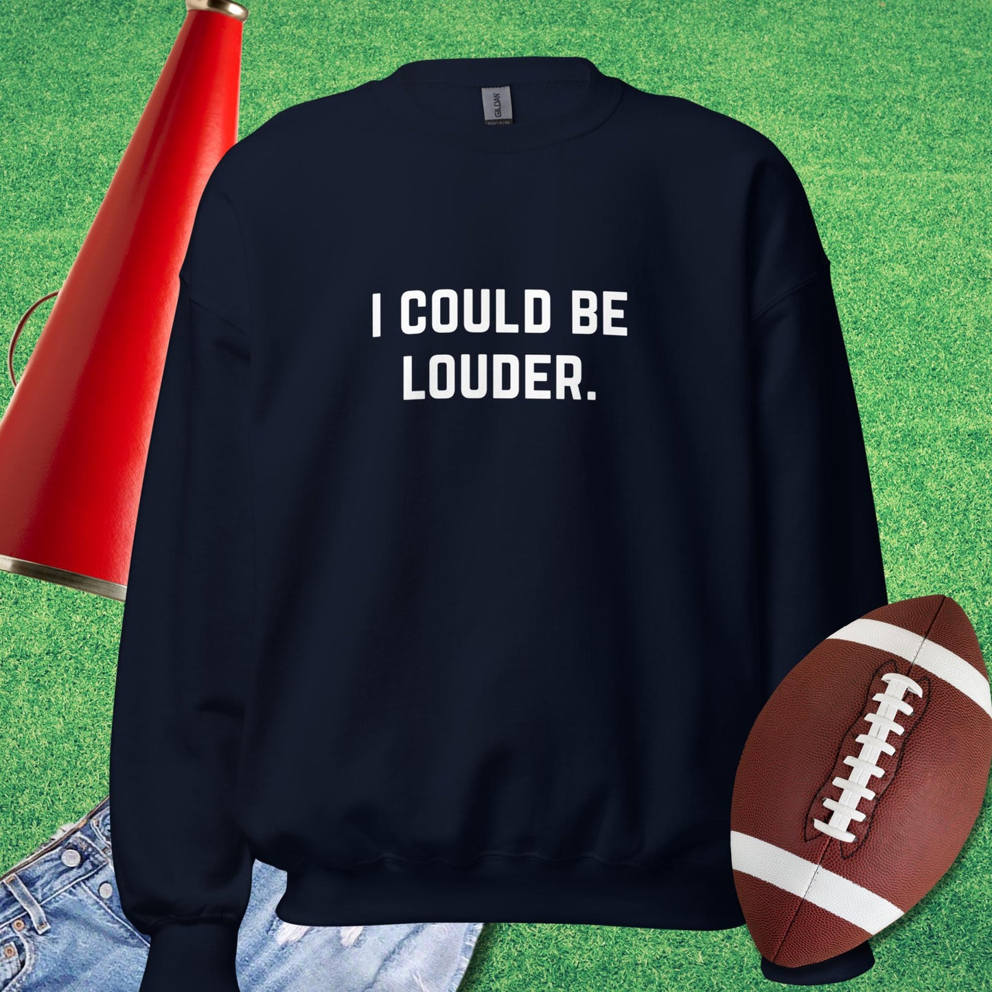 I Could Be Louder Sweatshirt in Navy - sports parents Sweatshirt funny | Sideline Gods