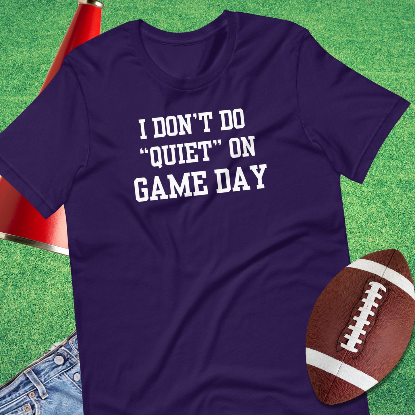 I Don't Do Quiet T-Shirt in Team Purple - Funny Sports T-Shirt | Sideline Gods