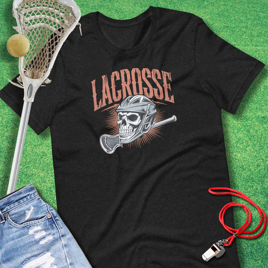 Lacrosse Concert T-Shirt in Black Heather - Unique Lacrosse T-Shirt for Players and Fans | Sideline Gods