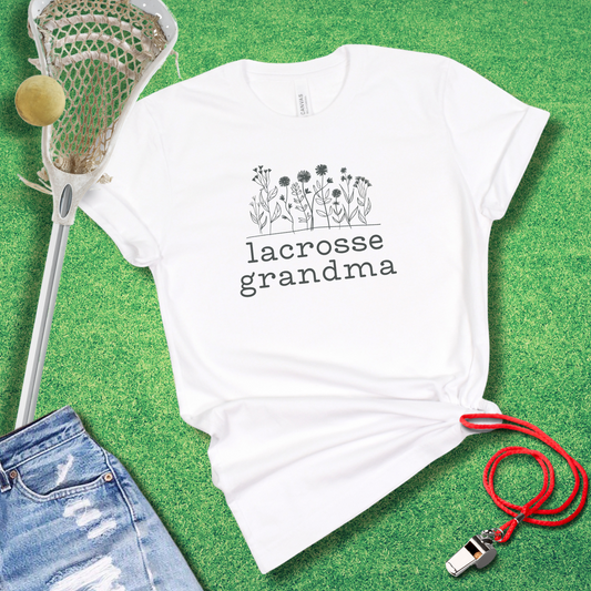 Lacrosse Grandma T-Shirt in White - Classic Lacrosse T-Shirt | Sideline Gods