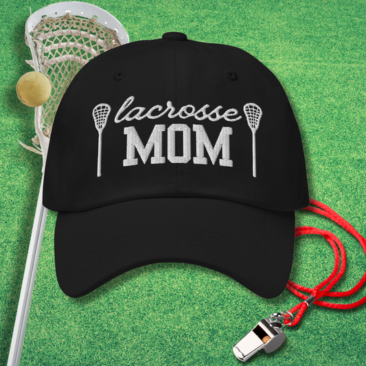 Classic embroidered Lacrosse Mom cap designed for sideline parents hat lax