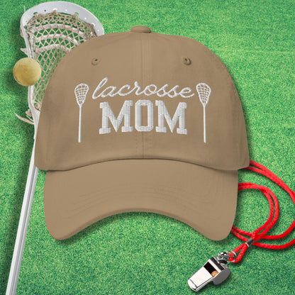 Lacrosse Mom Icon Hat in Khaki - Lax Mom Gift | Sideline Gods