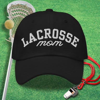 Lacrosse Mom Script Hat in Black - Sideline Mom Hat | Sideline Gods