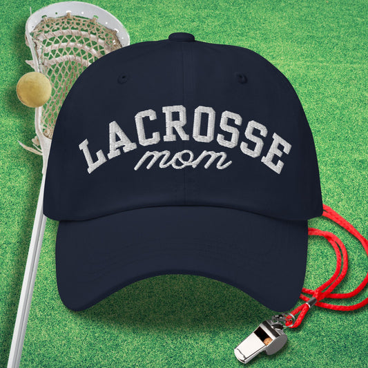 Lacrosse Mom Script Hat in Navy - Lacrosse Mom Hat | Sideline Gods