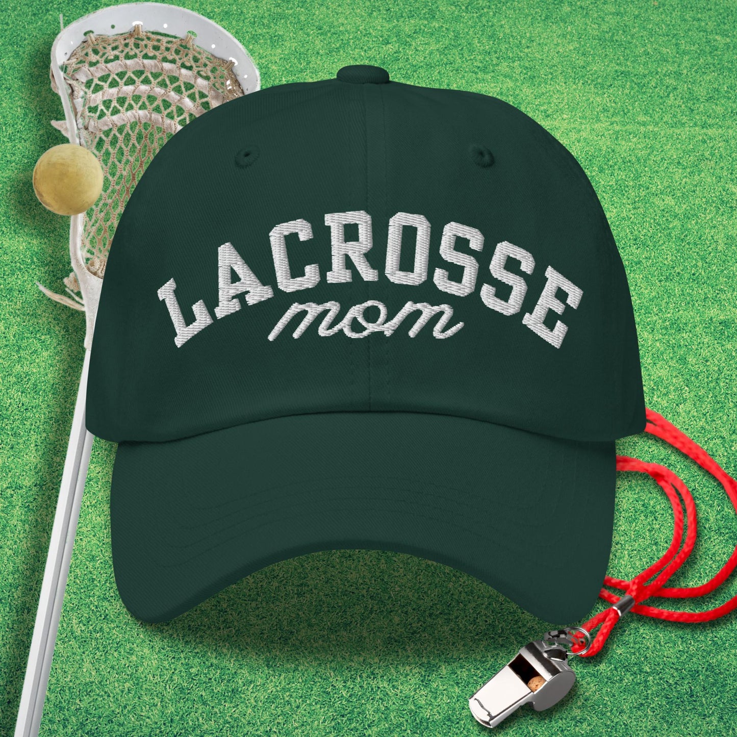 Lacrosse Mom Script Hat in Spruce - Lacrosse Mom Tournament Hat | Sideline Gods