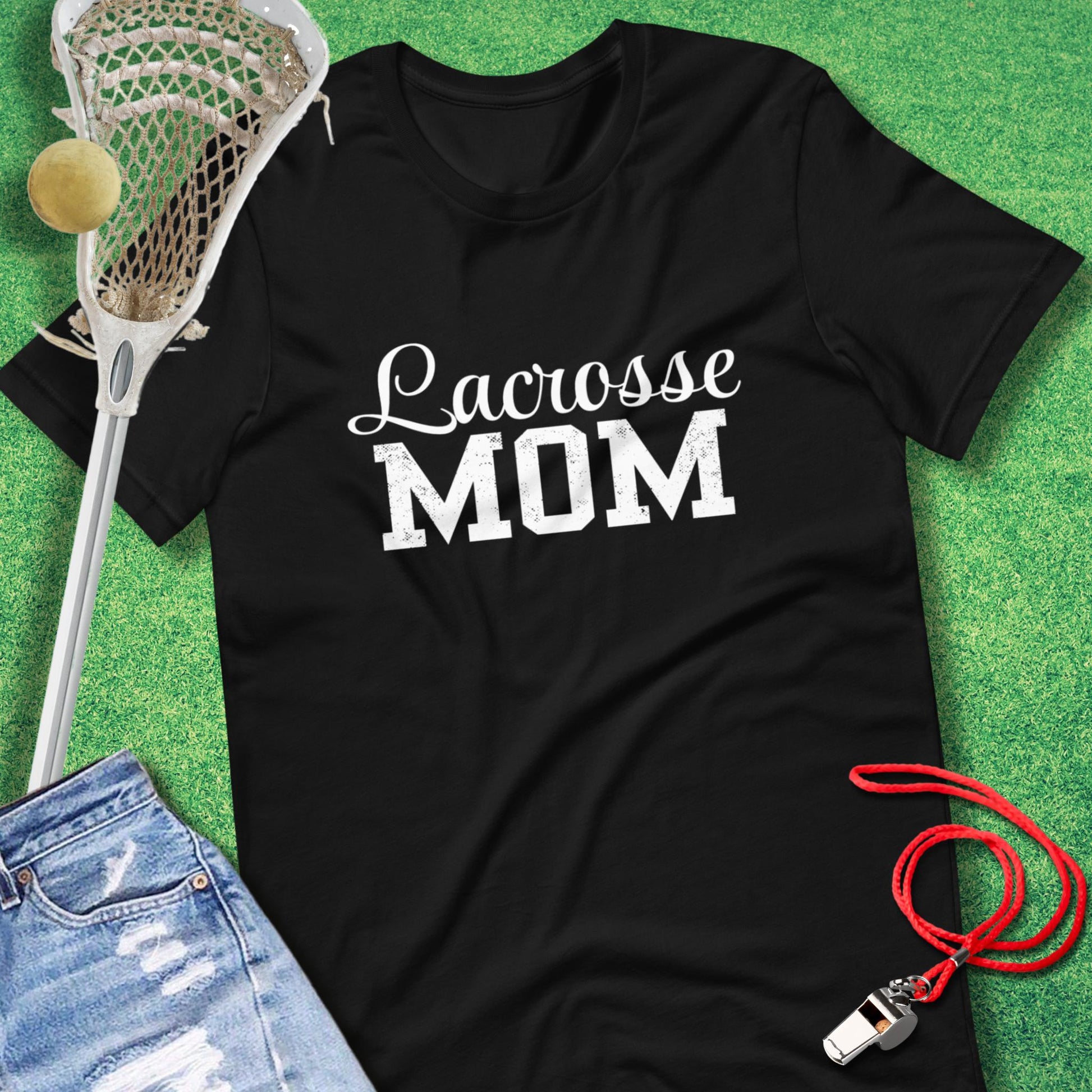 Lacrosse Mom T-Shirt in Black - Lacrosse Mom Gift | Sideline Gods