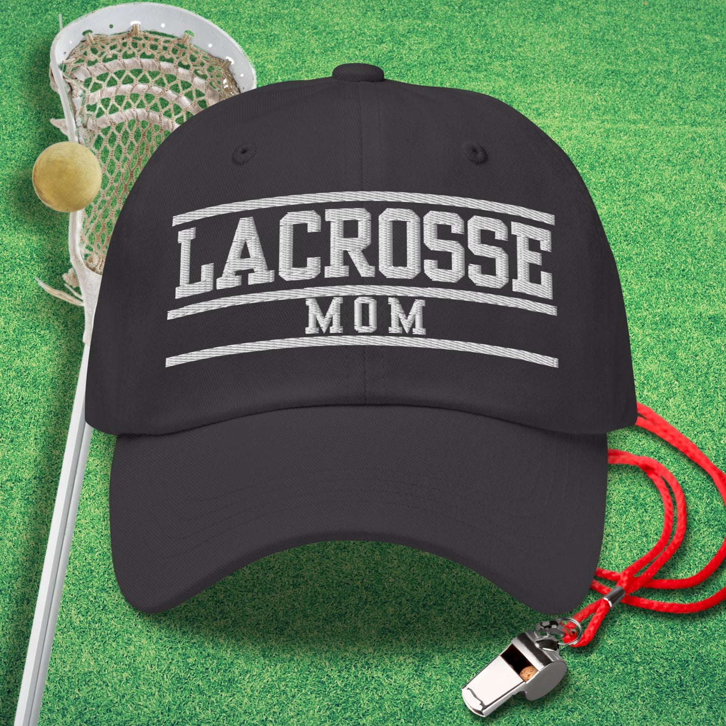 Lacrosse Mom Varsity Hat in Dark Grey - Lax Mom Gift | Sideline Gods