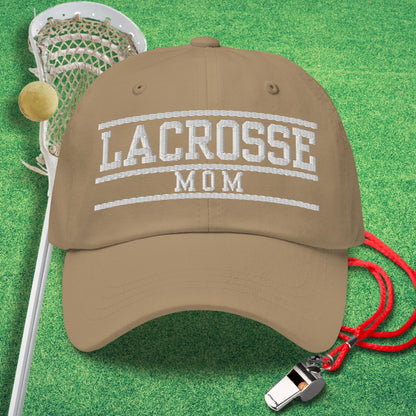 Lacrosse Mom Varsity Hat in Khaki - Lacrosse Mom Gift | Sideline Gods