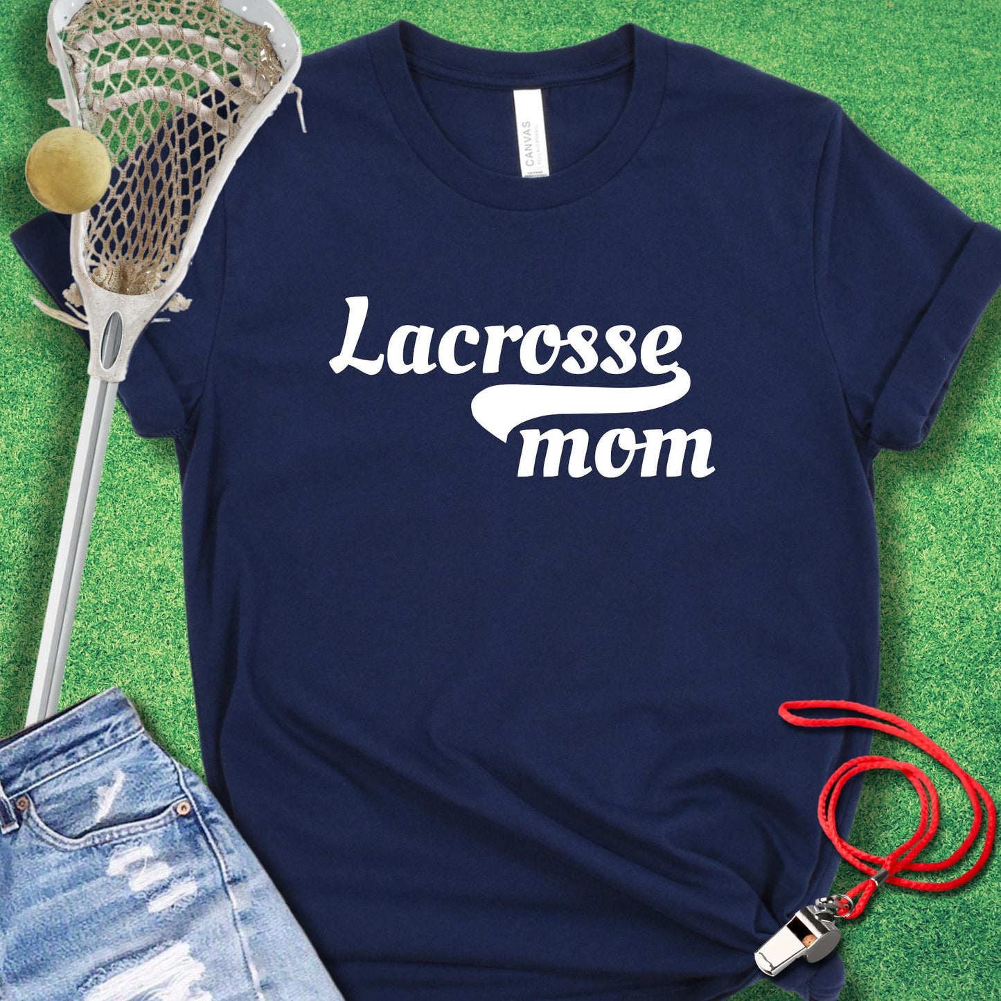 Lacrosse Mom Vintage Style T-Shirt in Navy - Lacrosse Mom Tournament T-Shirt | Sideline Gods