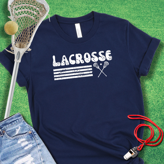 Lacrosse Vintage Distressed T-Shirt in Navy - Classic Lacrosse T-Shirt | Sideline Gods