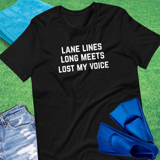 Lane Lines Swim T-shirt in Black - Funny Swim Team T-Shirt | Sideline Gods