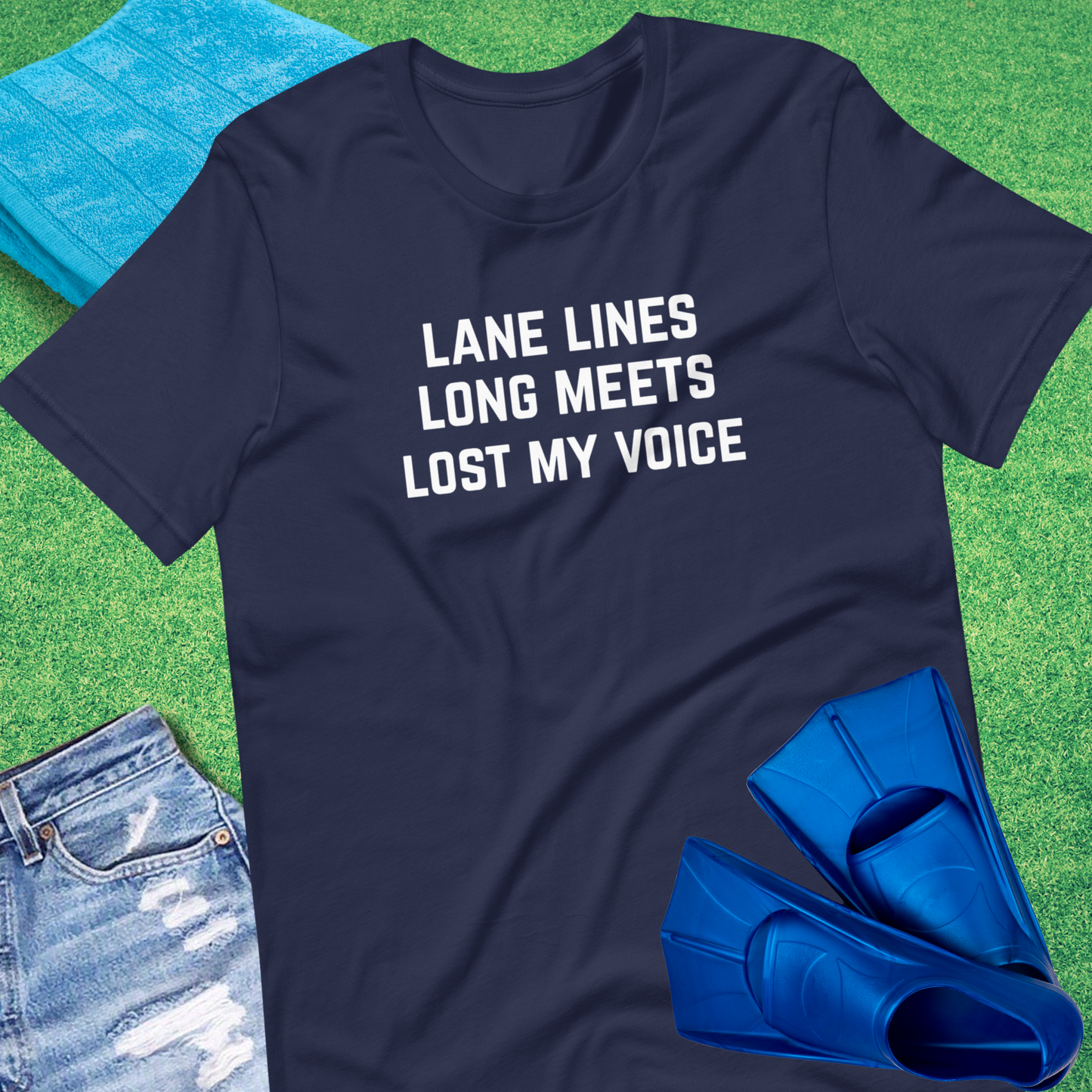 Lane Lines Swim T-shirt in Navy - Funny Pool Side Gear | Sideline Gods