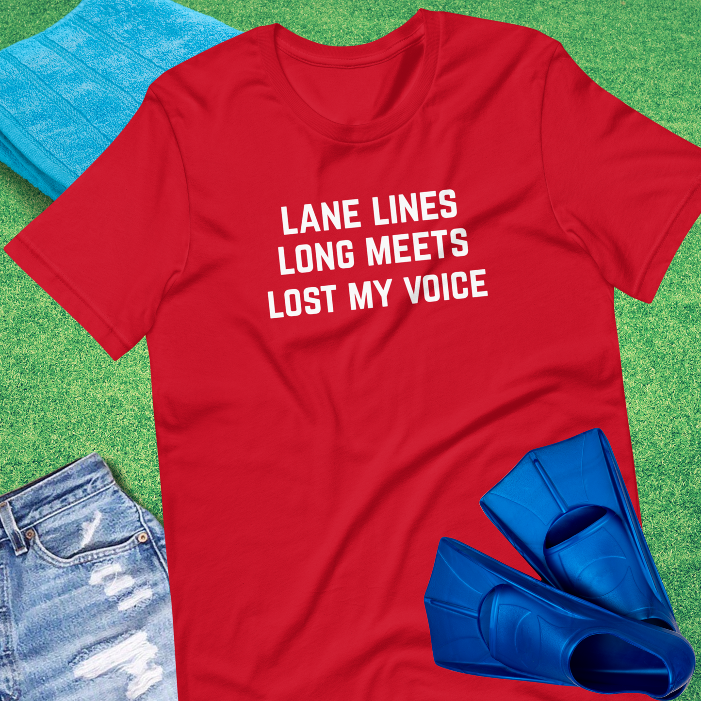 Lane Lines Swim T-shirt in Red - Sarcastic Swim Team T-Shirt | Sideline Gods