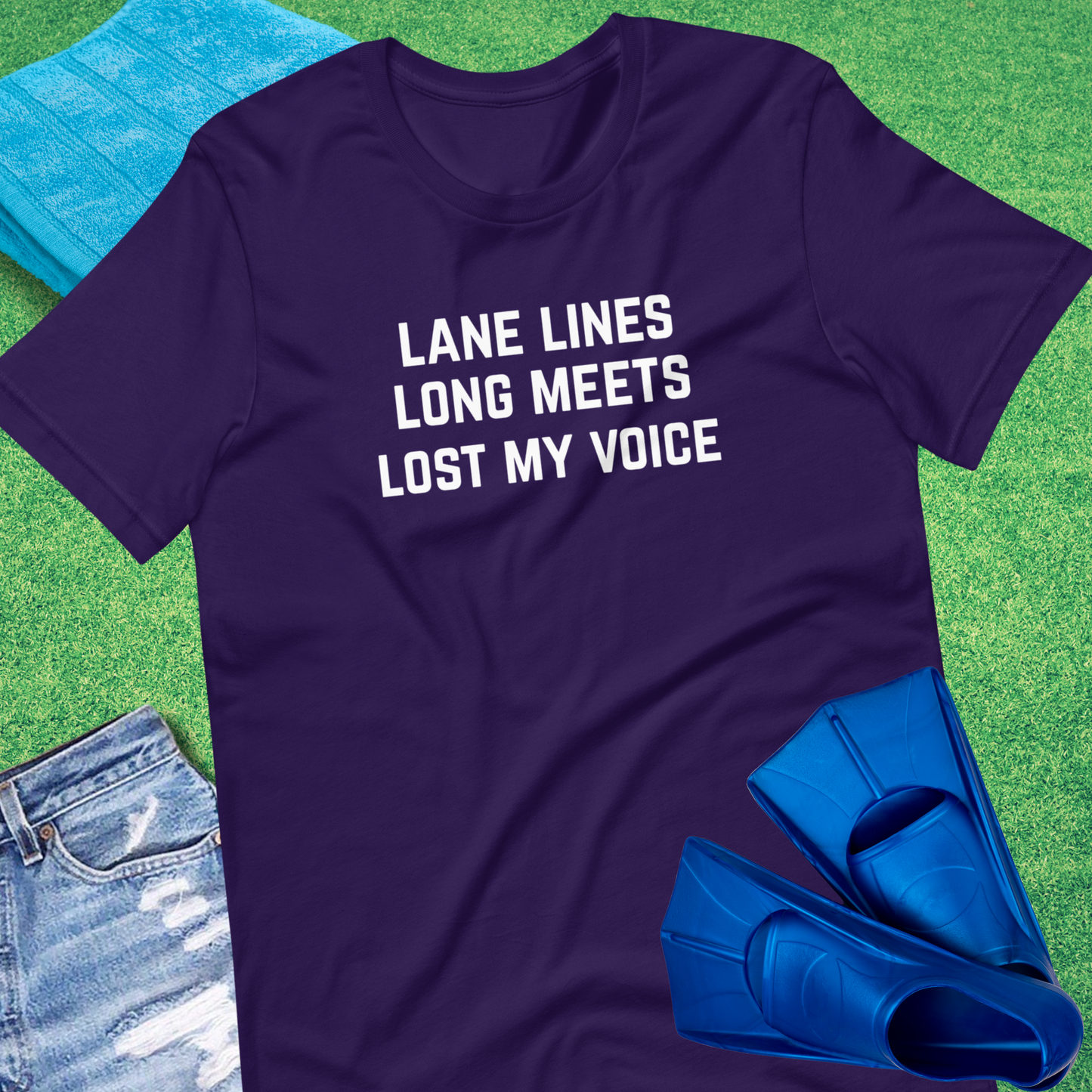 Lane Lines Swim T-shirt in Team Purple - Humorous Swim Team T-Shirt | Sideline Gods
