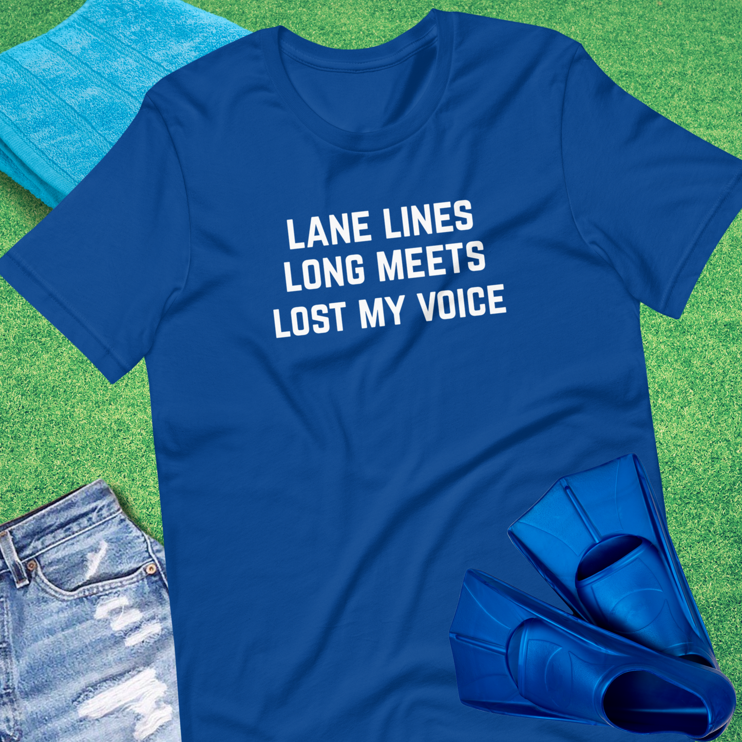 Lane Lines Swim T-shirt in True Royal - Humorous Swim Team T-Shirt | Sideline Gods