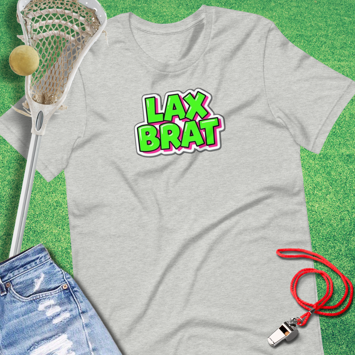 Lax Brat T-Shirt in Athletic Heather - Funny Lax T-Shirt | Sideline Gods