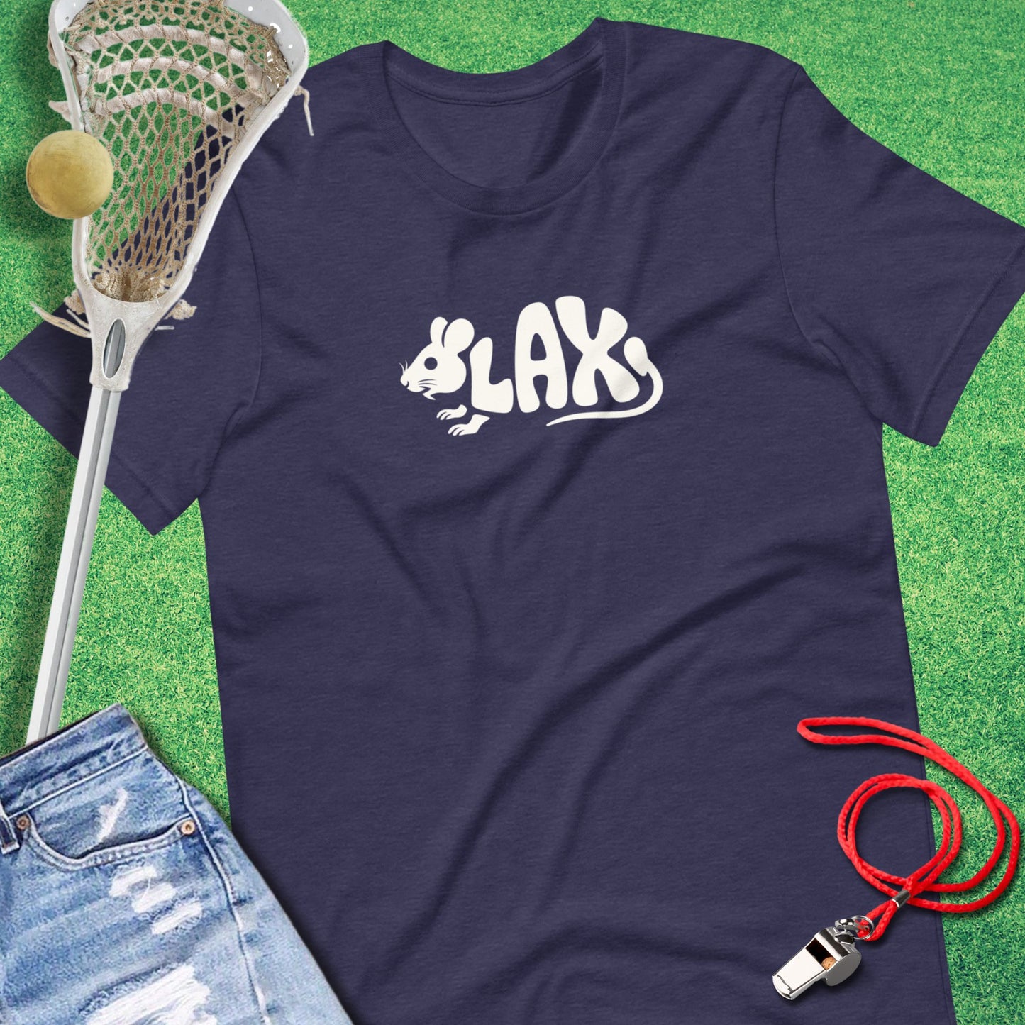 Lax Rat T-Shirt in Heather Midnight Navy - Lacrosse Gear for Players and Fans | Sideline Gods