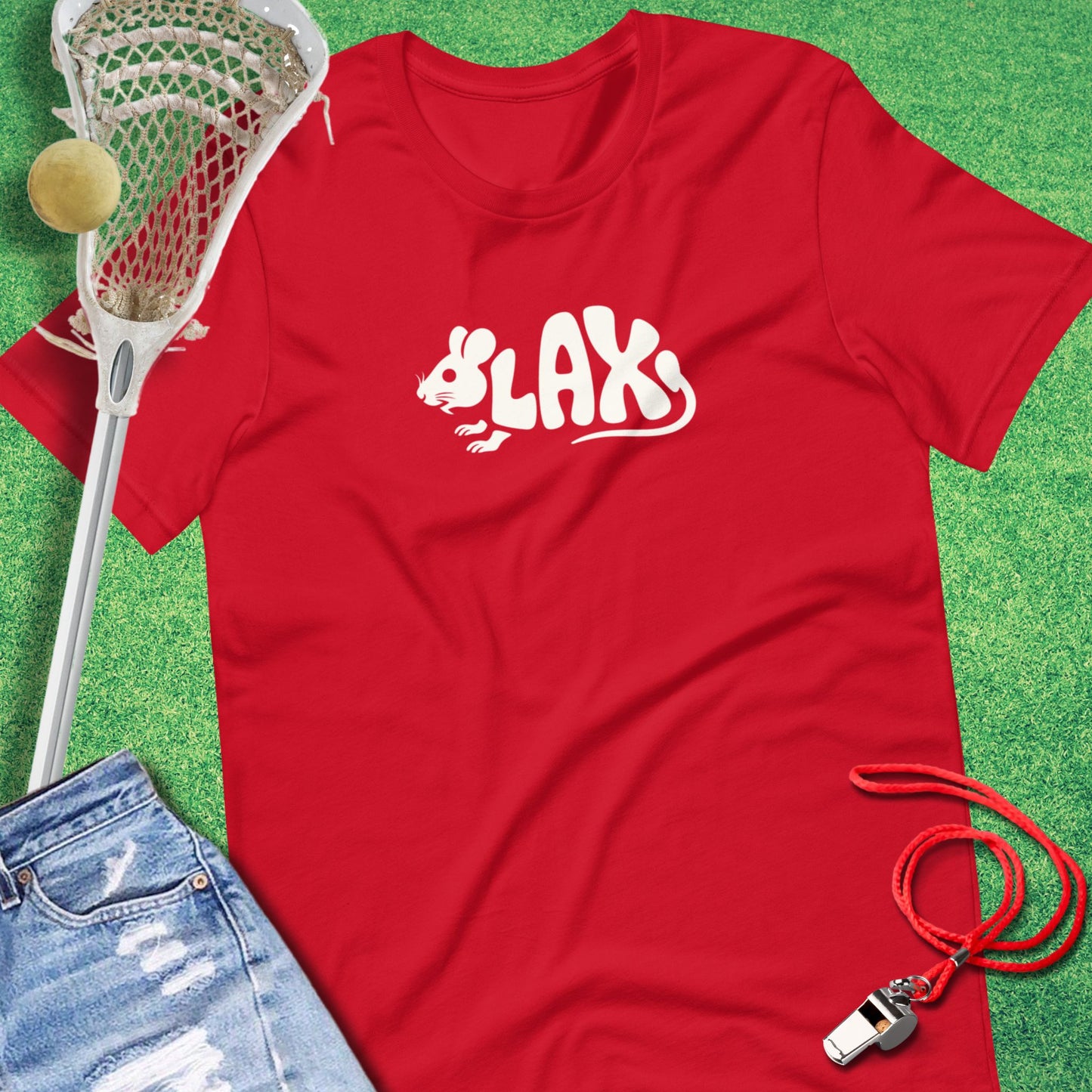 Lax Rat T-Shirt in Red - Lacrosse Apparel for Players and Fans | Sideline Gods