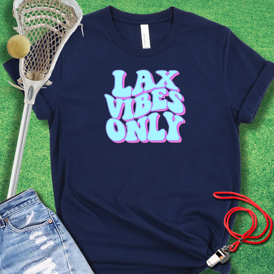 Lax Vibes Only Pastel T-Shirt in  - Unique Lacrosse T-Shirt for Players and Fans | Sideline Gods