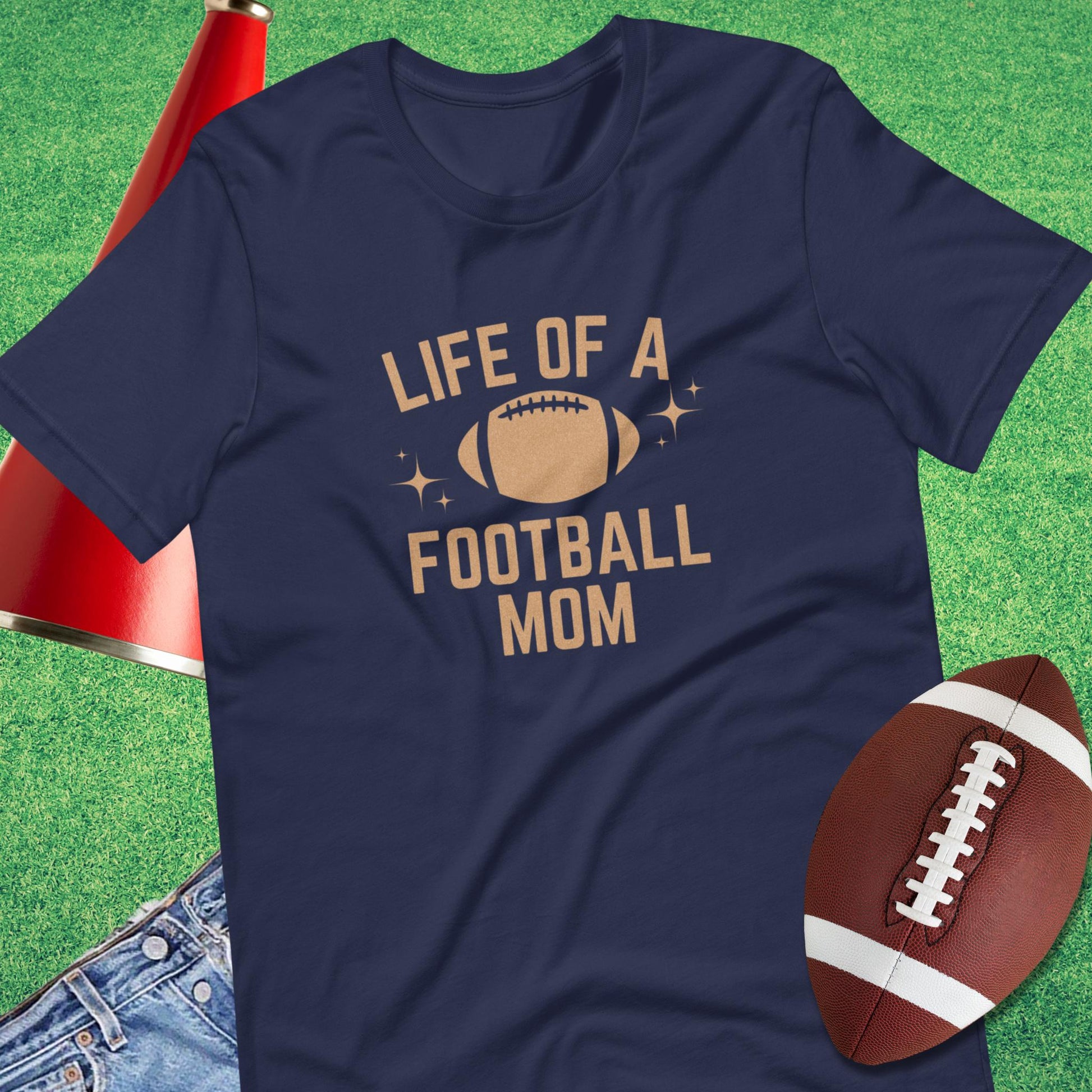 Life of a football mom shirt in navy - Fun football tee | Sideline Gods