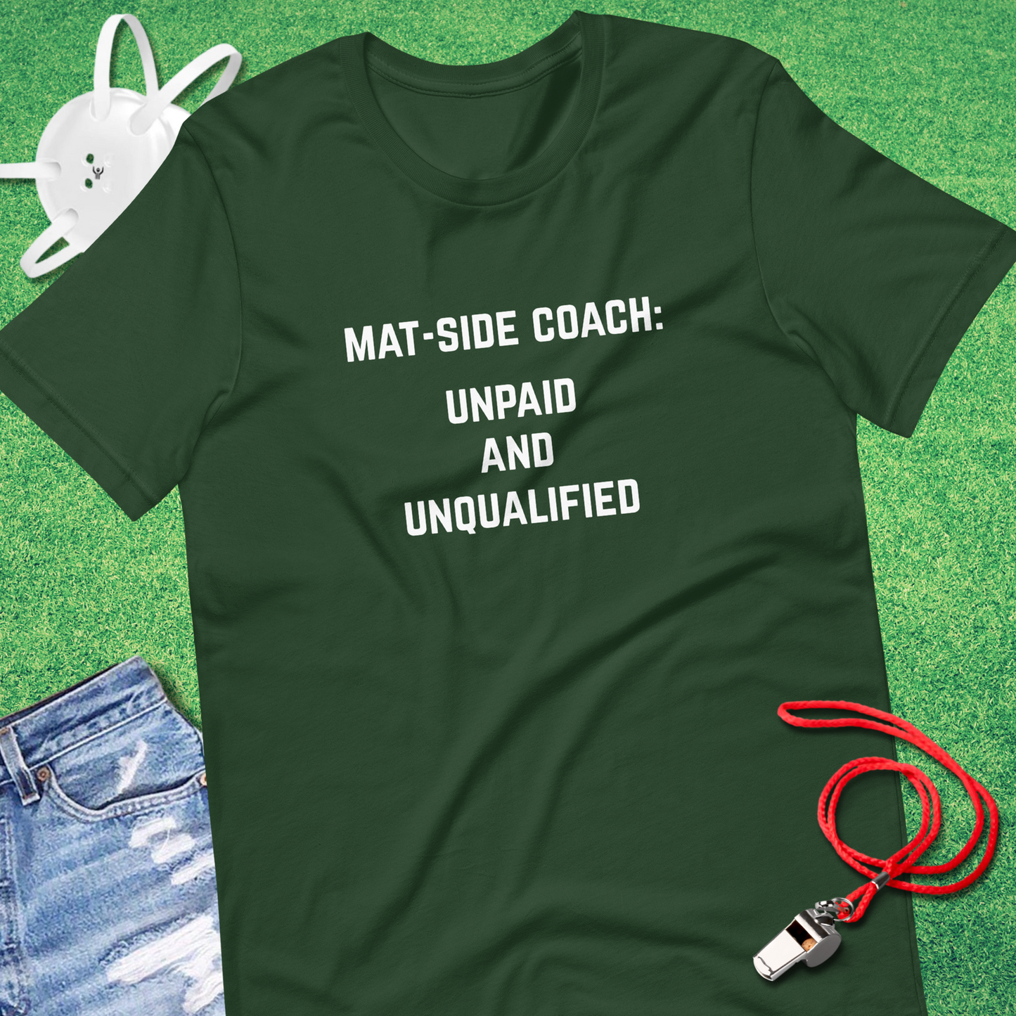 Mat-Side Wrestling Coach T-shirt in Forest - Wrestling Parent Spirit | Sideline Gods
