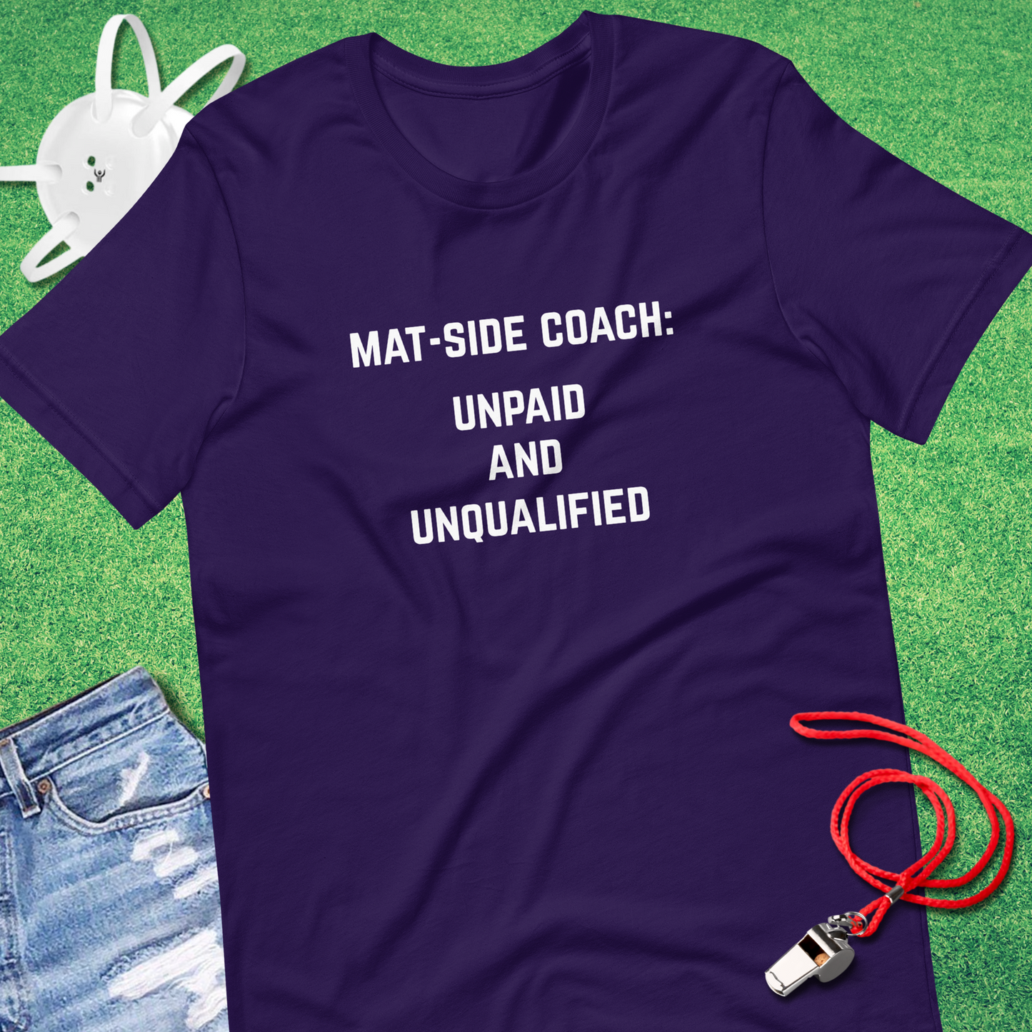 Mat-Side Wrestling Coach T-shirt in Team Purple - Wrestling Dad Gift | Sideline Gods