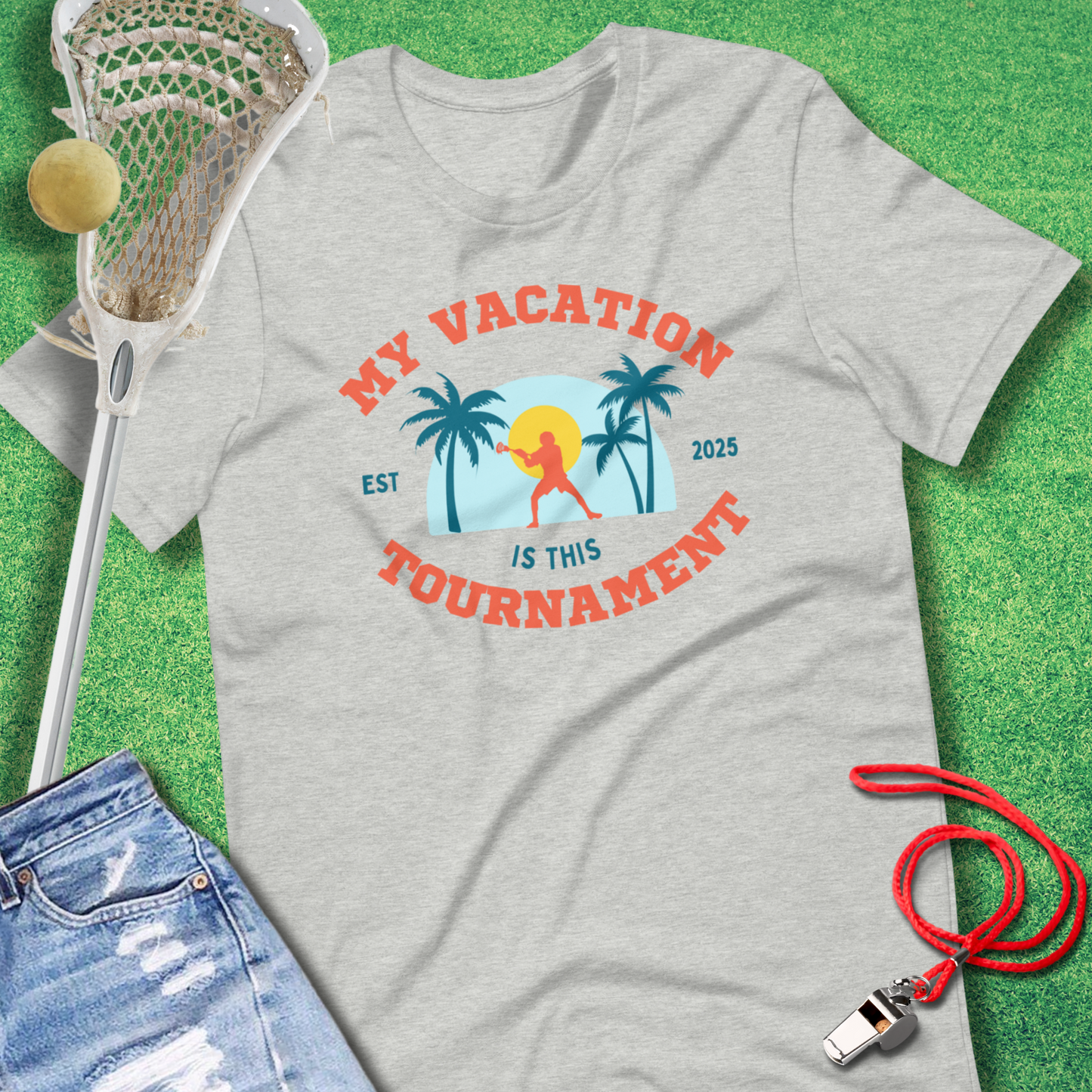 My Vacation T-Shirt in Athletic Heather - Funny Lax T-Shirt | Sideline Gods