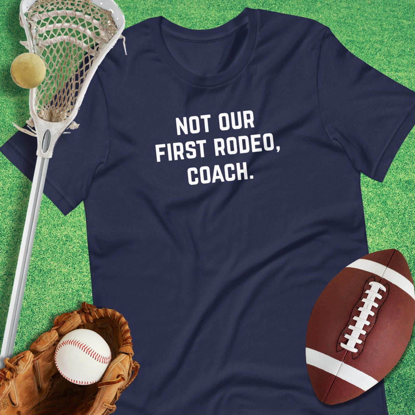 Not Our First Rodeo T-Shirt in Navy - game day T-Shirt | Sideline Gods