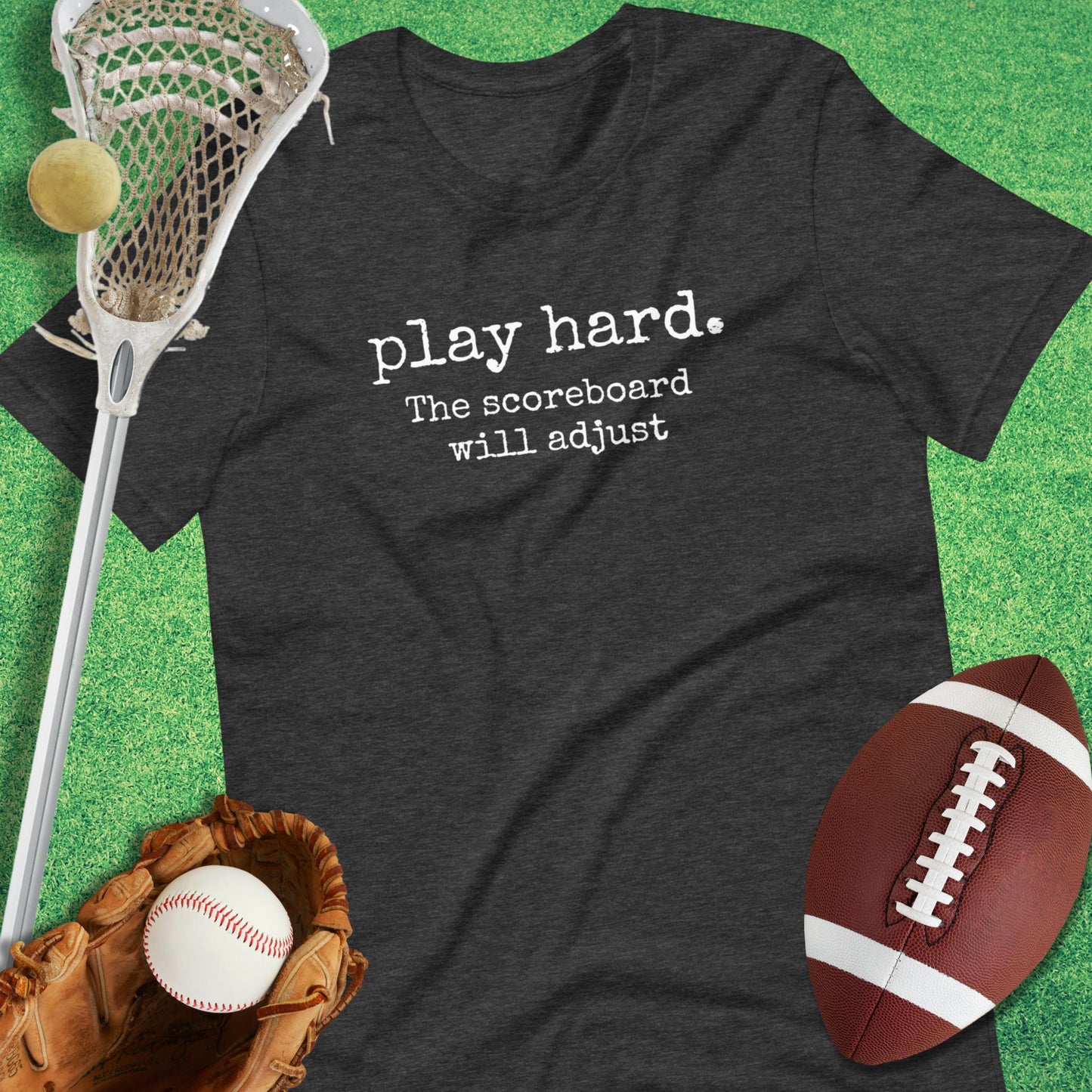Play Hard T-Shirt in Dark Grey Heather - positive sports T-Shirt | Sideline Gods