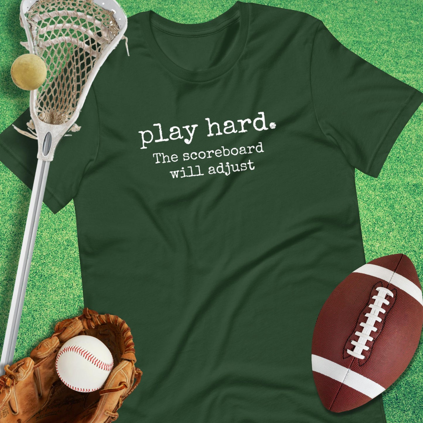 Play Hard T-Shirt in Forest - inspirational sports apparel | Sideline Gods