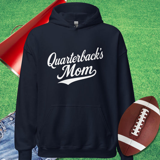Quarterback's Mom Hoodie in Navy - Football Mom Gift by Sideline Gods