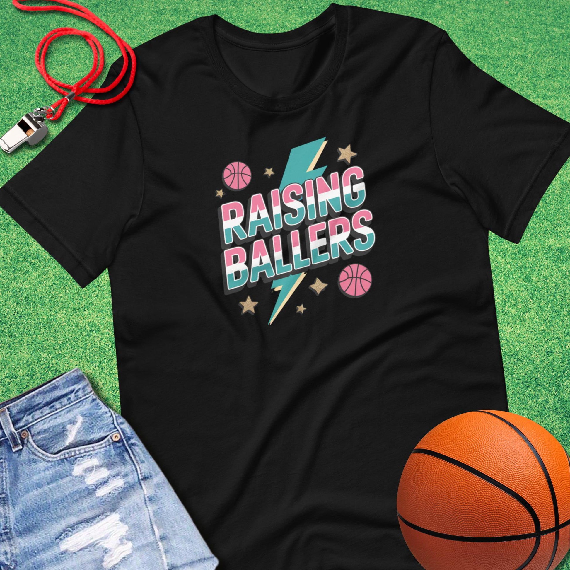 Raising 90s Ballers T-Shirt in Black - Retro Basketball T-Shirt  | Sideline Gods