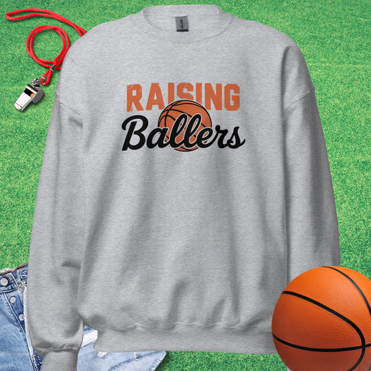 Raising Basketballers Sweatshirt in Sport Grey - BBall Parent Sweatshirt  | Sideline Gods