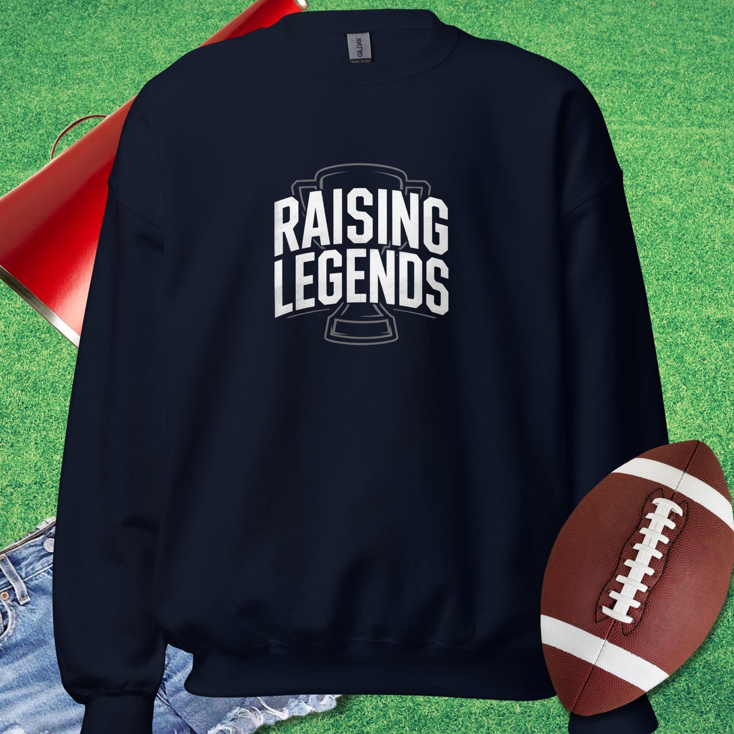 Raising Legends Sweatshirt in Navy - Proud Parent Football Sweatshirt - Sideline Gods