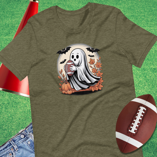Retro Football Ghost graphic – funny Halloween sports design