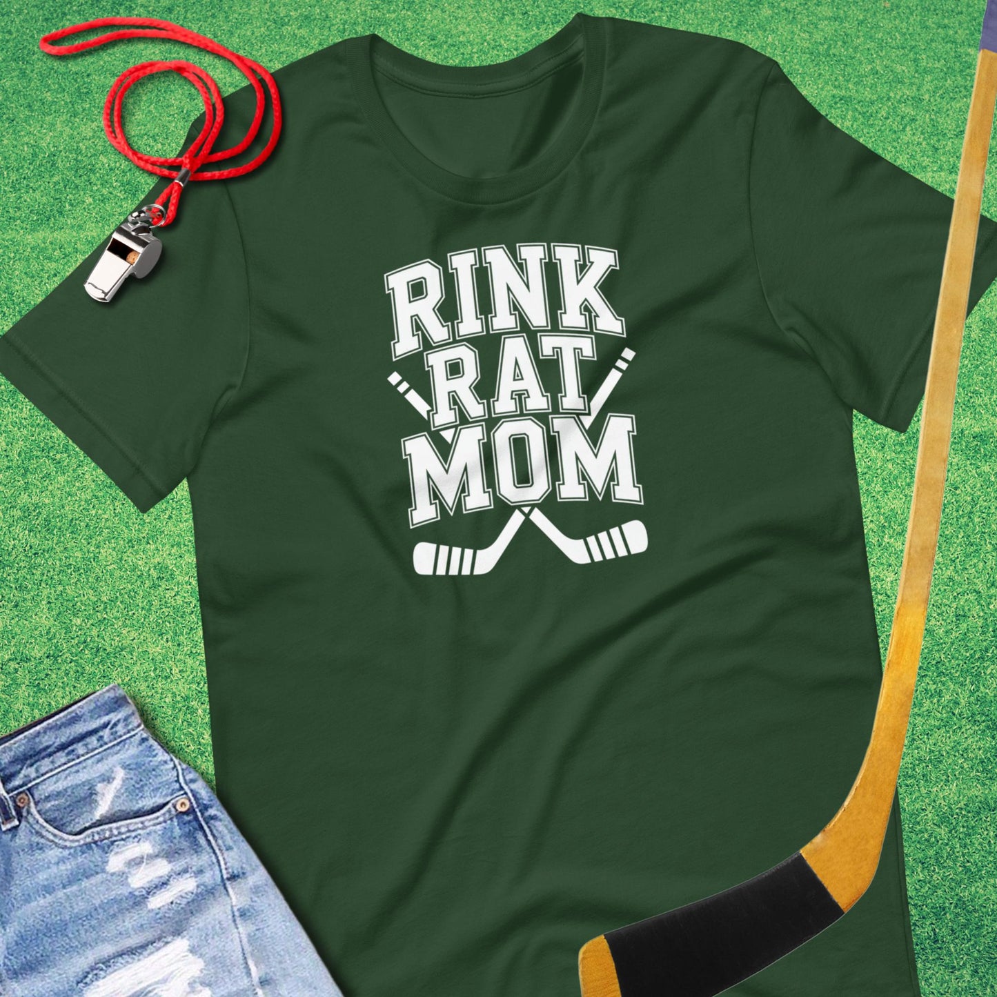 Rink Rat Mom T-Shirt in Forest - Ice Hockey Mom Gift | Sideline Gods